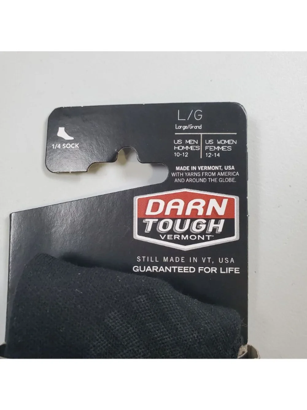 Darn Tough Run Ultra Lightweight Coolmax EcoMade 1/4 Socks Men Size Large New